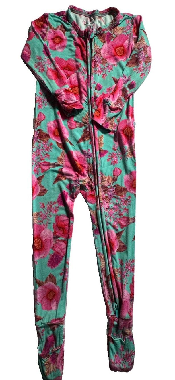 Posh Peanut Girls 18-24M Floral Convertible Footie Pajamas Bamboo Zipper